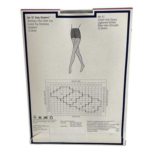 Givenchy Body Gleamers Pantyhose Silver Fox Style 157 Shimmery Size A NIB - Picture 2 of 2